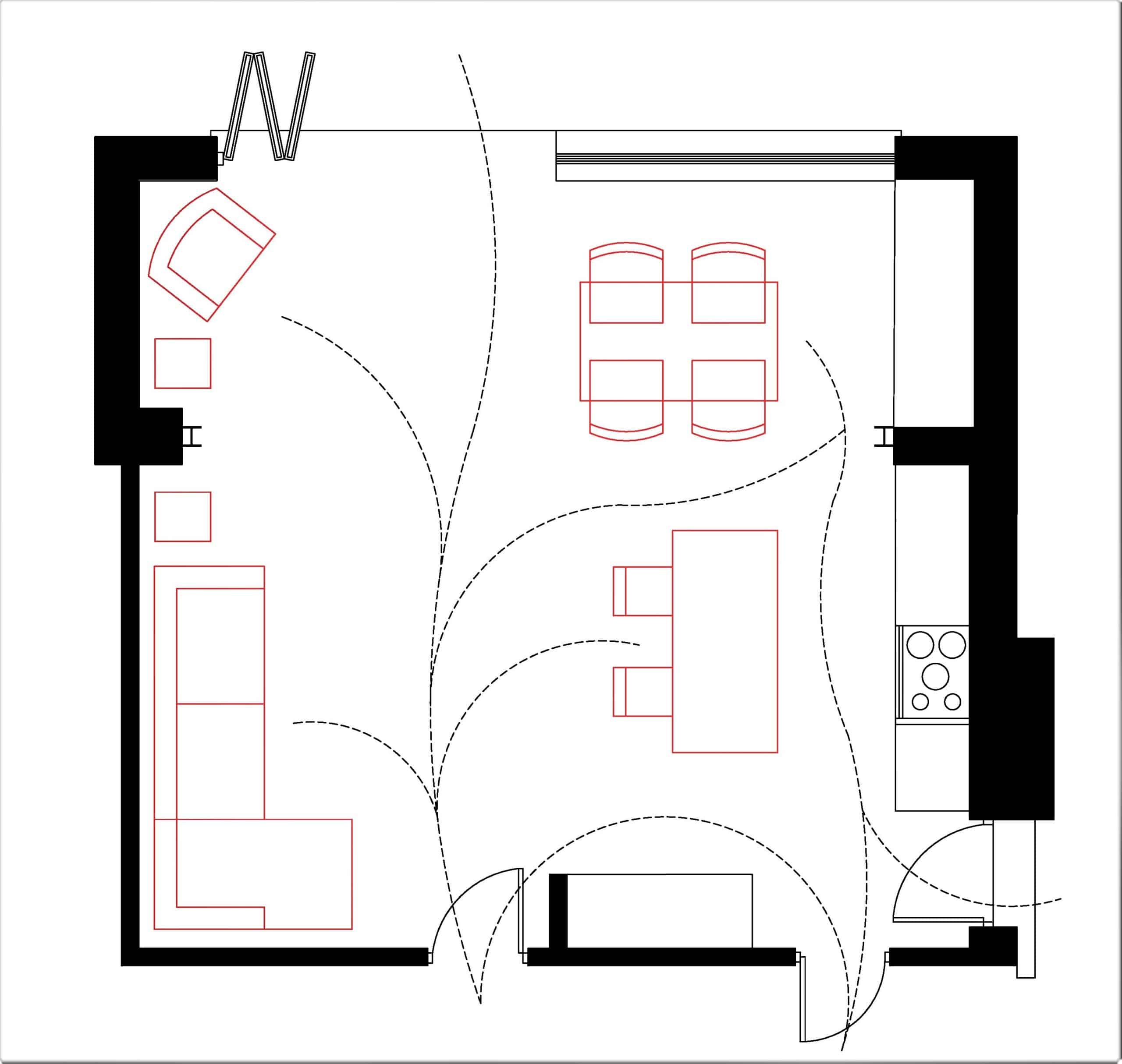 Floorplan with Furniture and Circulation