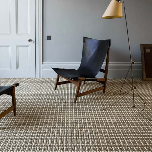 Sisool plaid sisal wool mix carpet in warm grey