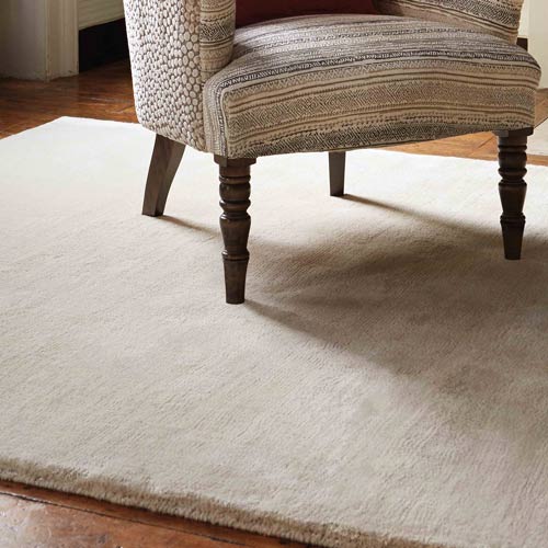 Agra wool blend hand woven rug in Oyster colour