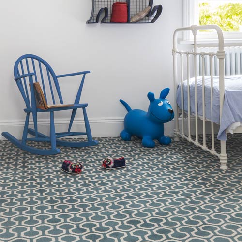 Alternative Flooring, Quirky B Honeycomb in Duck Egg in children's bedroom