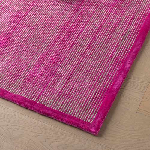 100% viscose Udaipur rug in pink and green